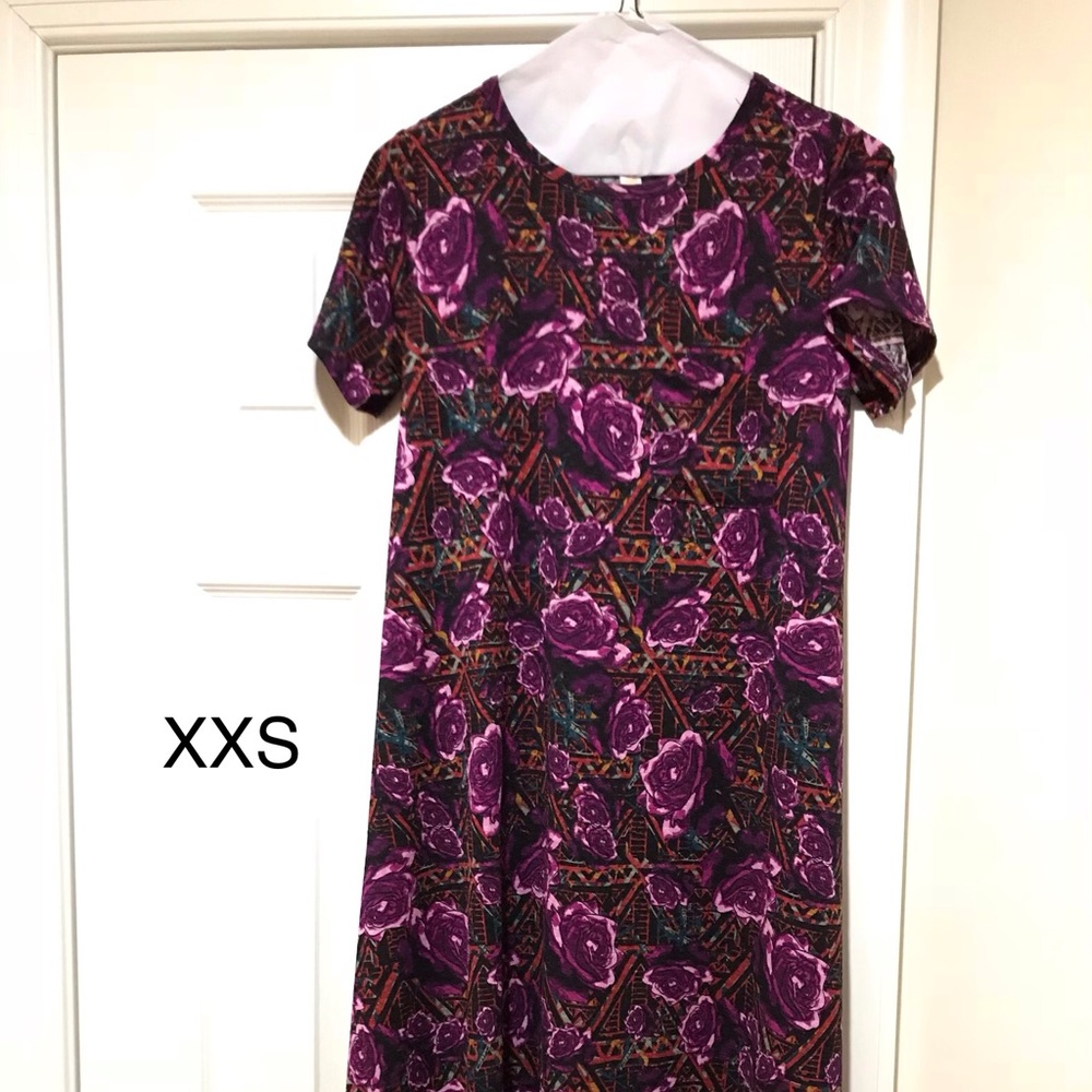 EUC XXS purple floral dress lularoe Carly